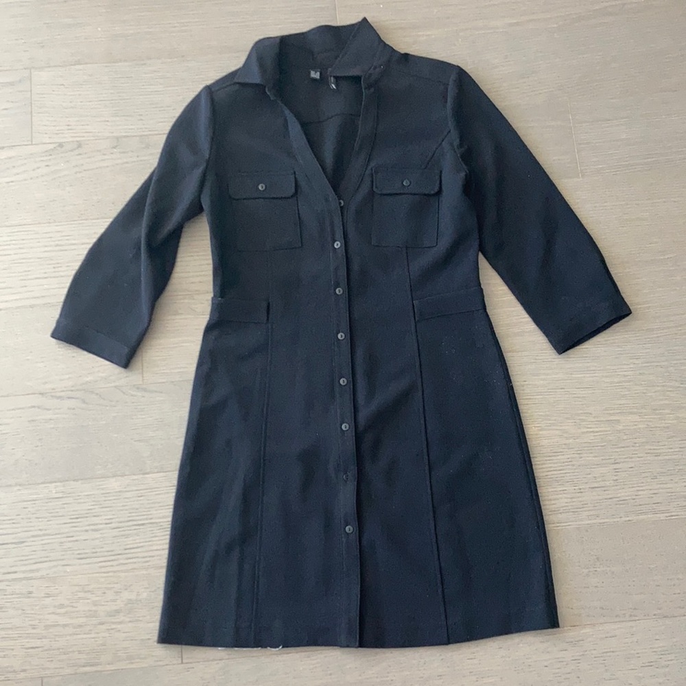 V neck dress in black. From MANGO store.